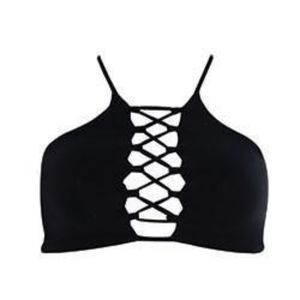 L*Space Niki Halter and color block bottoms sz M